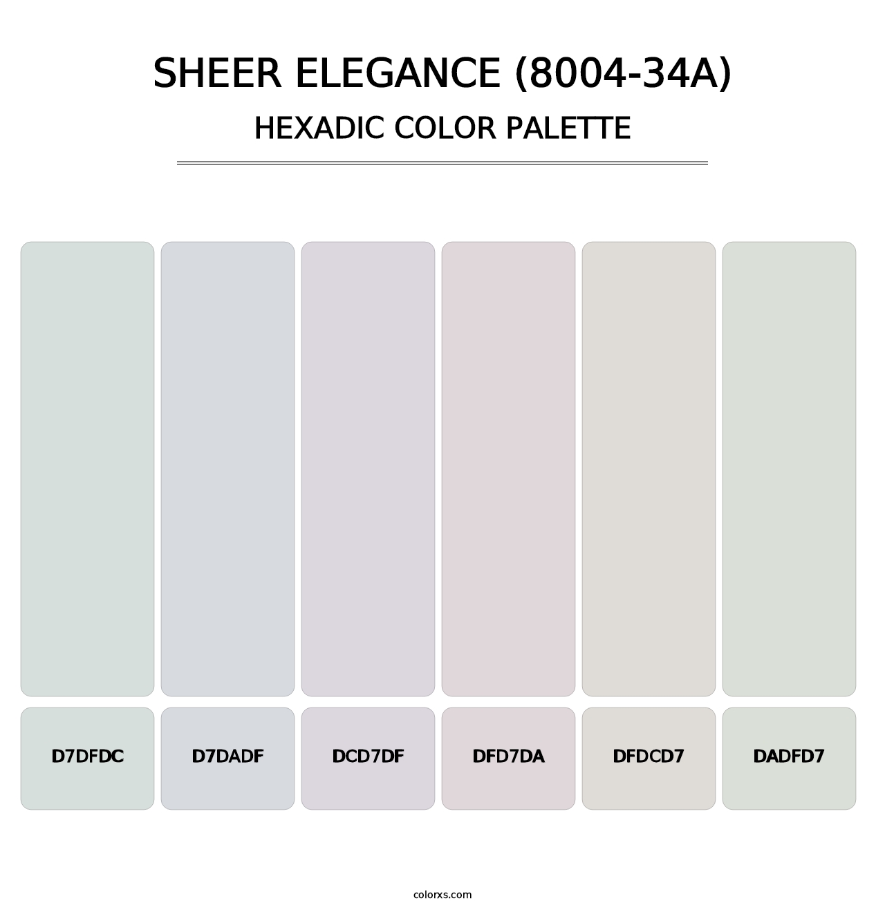 Sheer Elegance (8004-34A) - Hexadic Color Palette