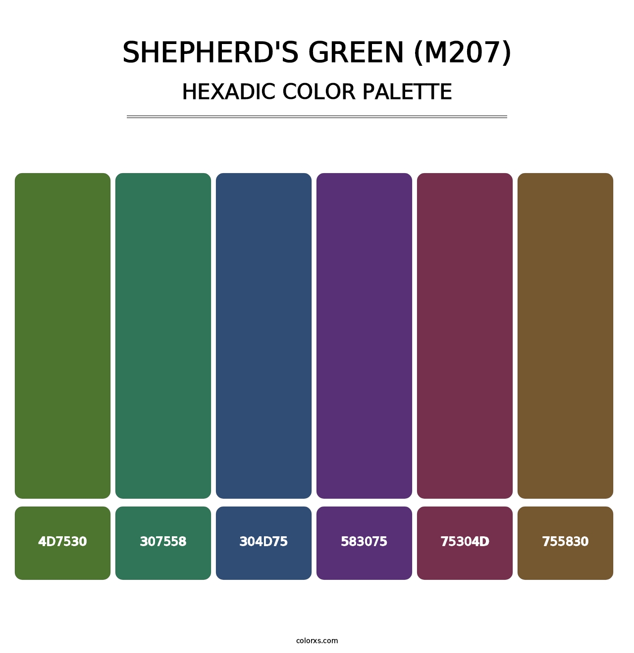 Shepherd's Green (M207) - Hexadic Color Palette