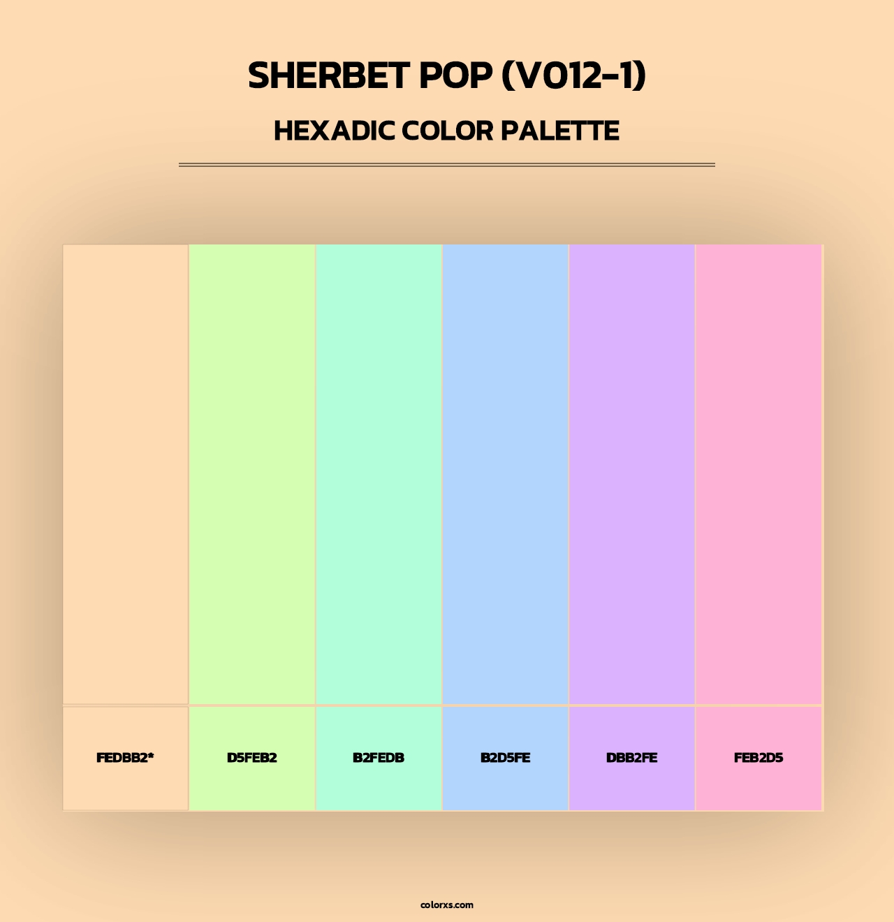 Sherbet Pop (V012-1) - Hexadic Color Palette