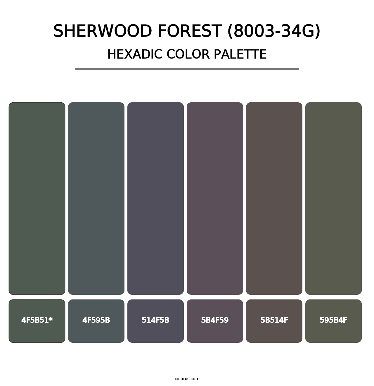 Sherwood Forest (8003-34G) - Hexadic Color Palette