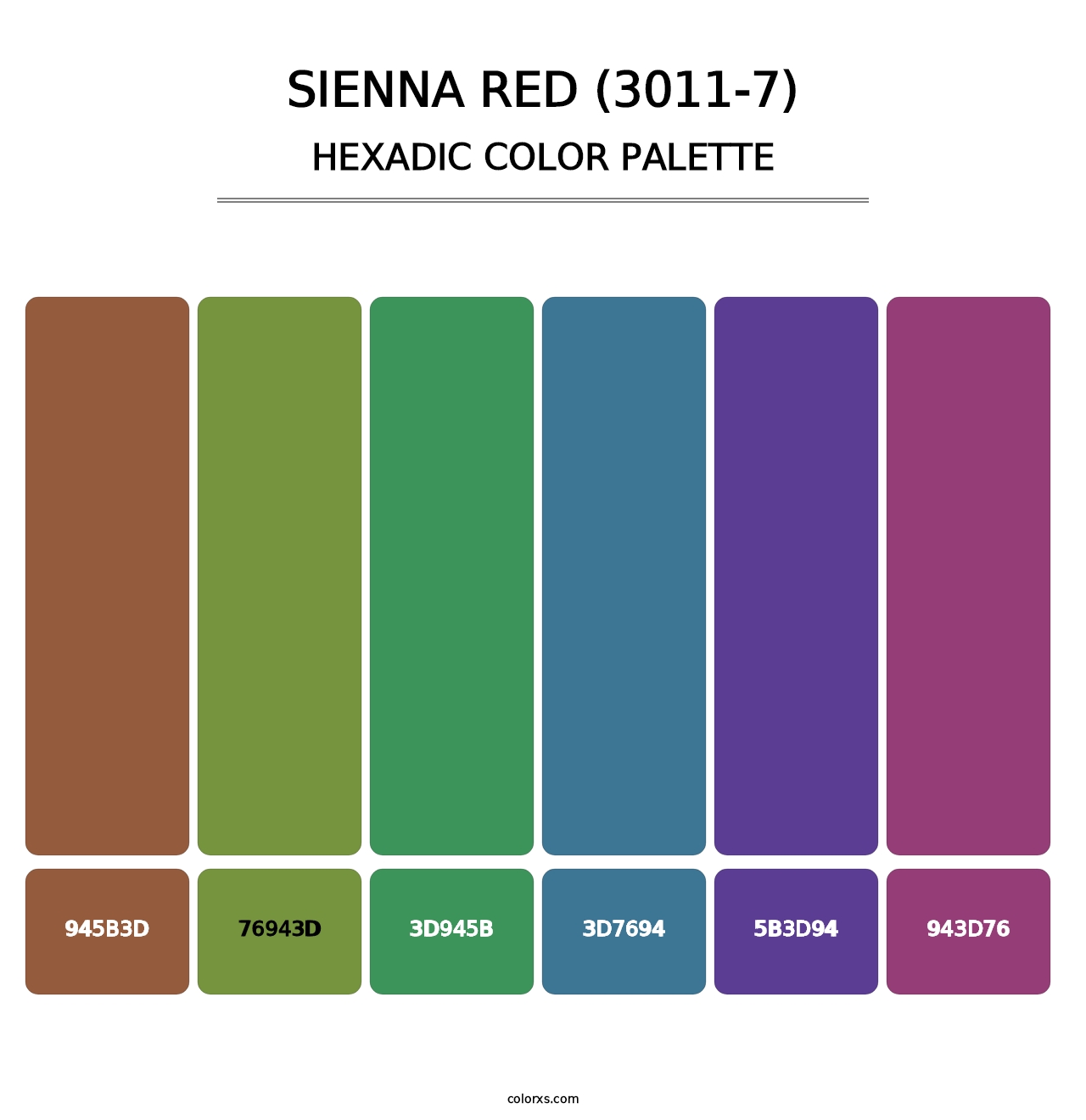 Sienna Red (3011-7) - Hexadic Color Palette