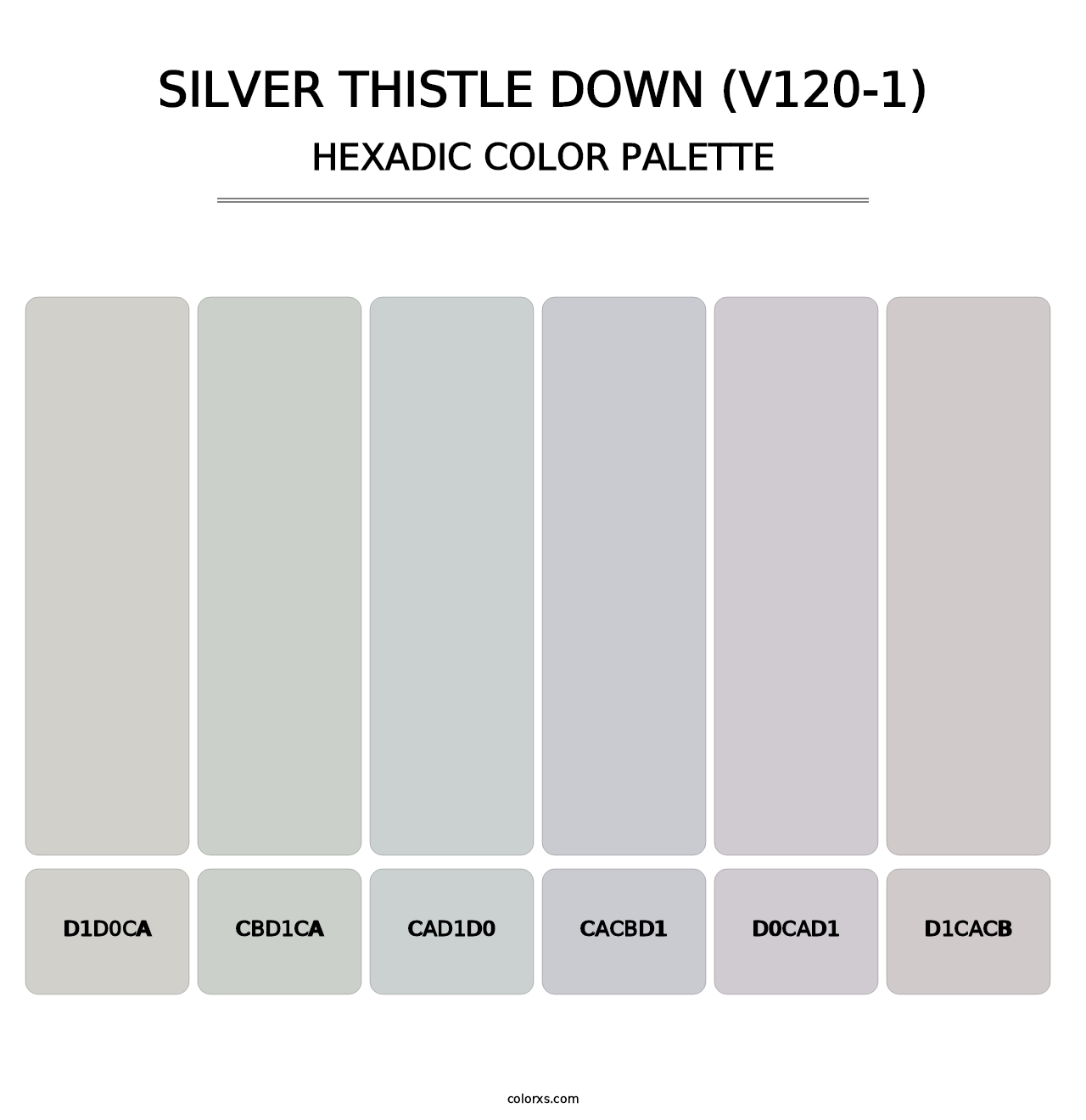 Silver Thistle Down (V120-1) - Hexadic Color Palette