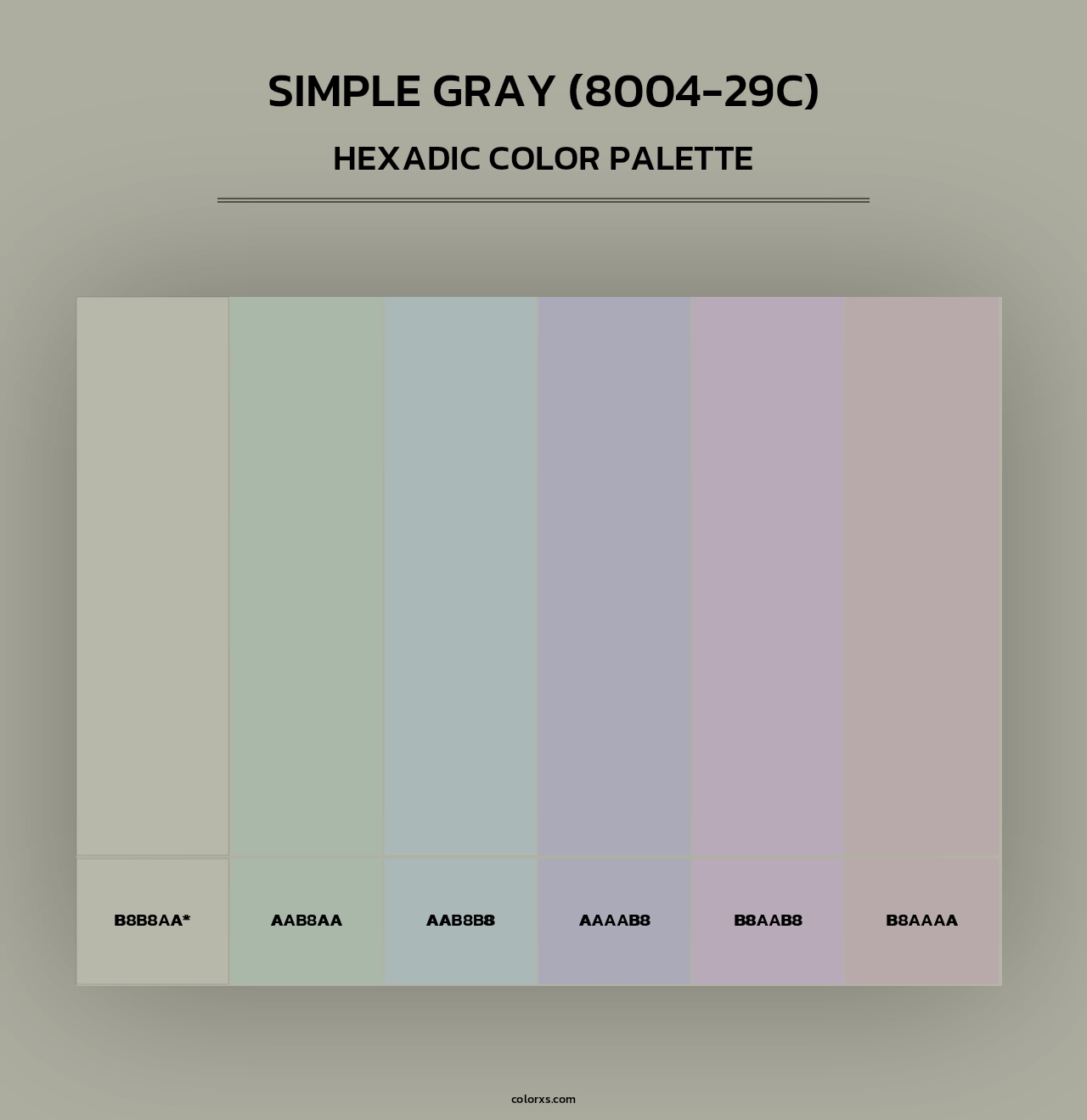 Simple Gray (8004-29C) - Hexadic Color Palette