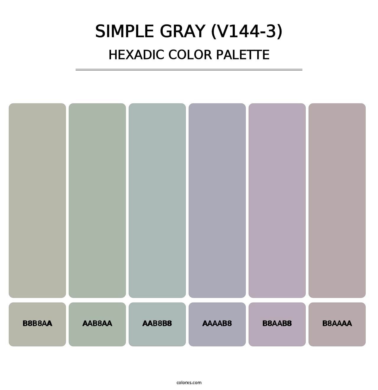Simple Gray (V144-3) - Hexadic Color Palette