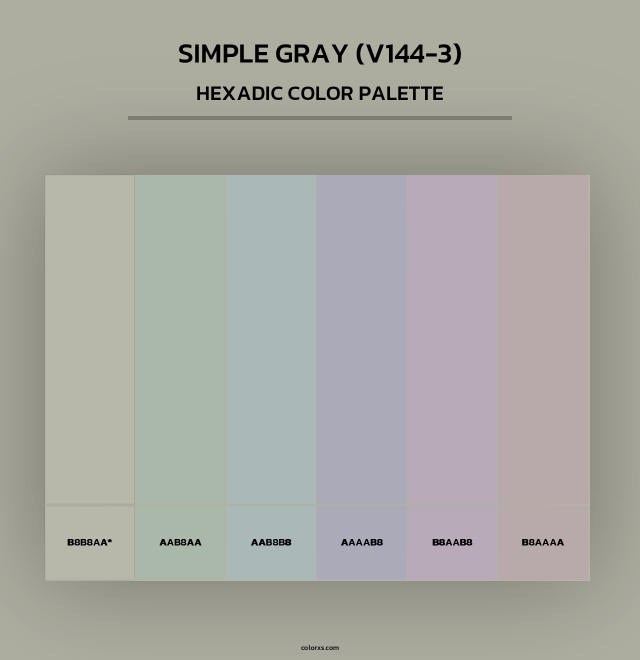 Simple Gray (V144-3) - Hexadic Color Palette
