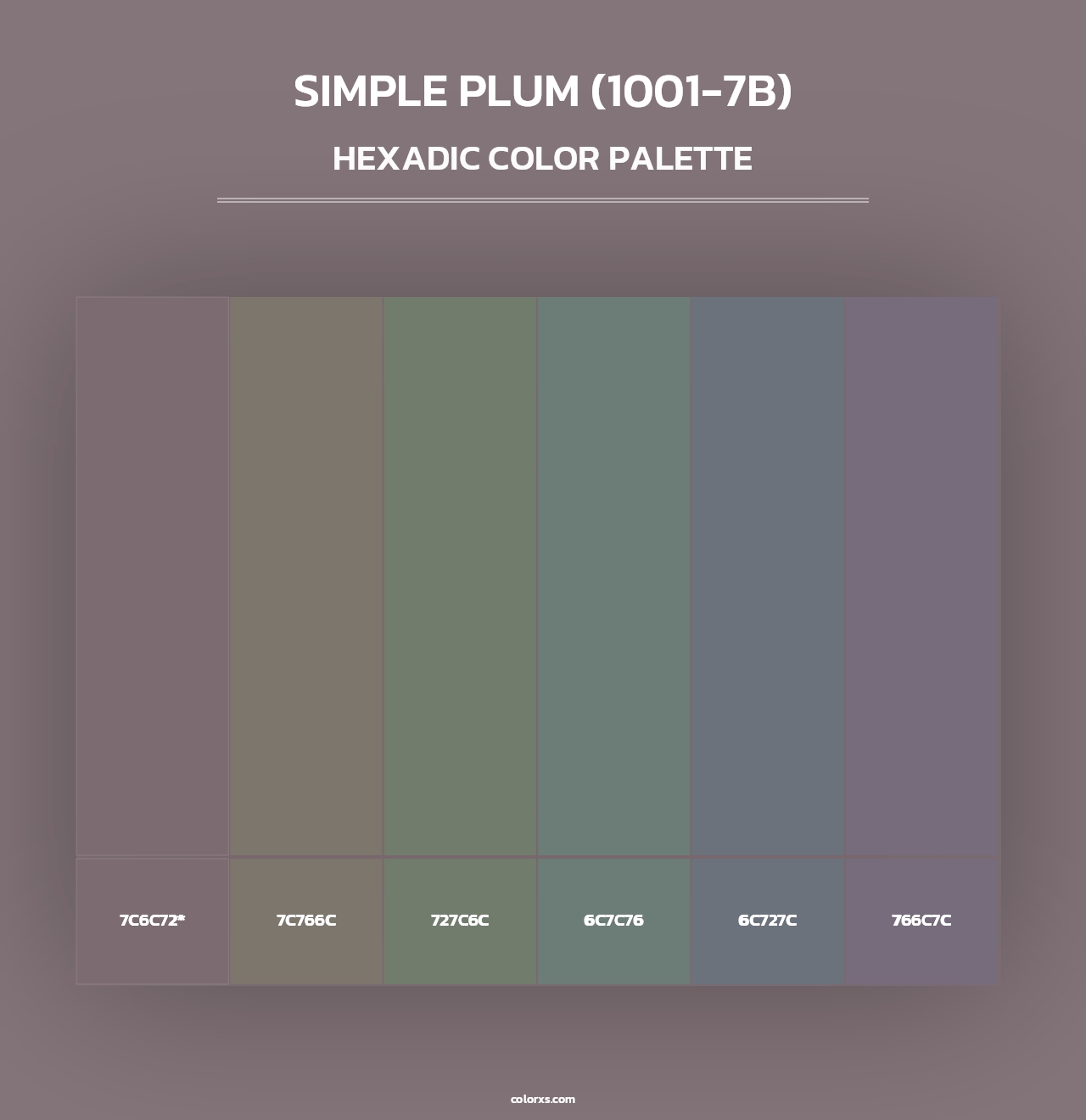 Simple Plum (1001-7B) - Hexadic Color Palette
