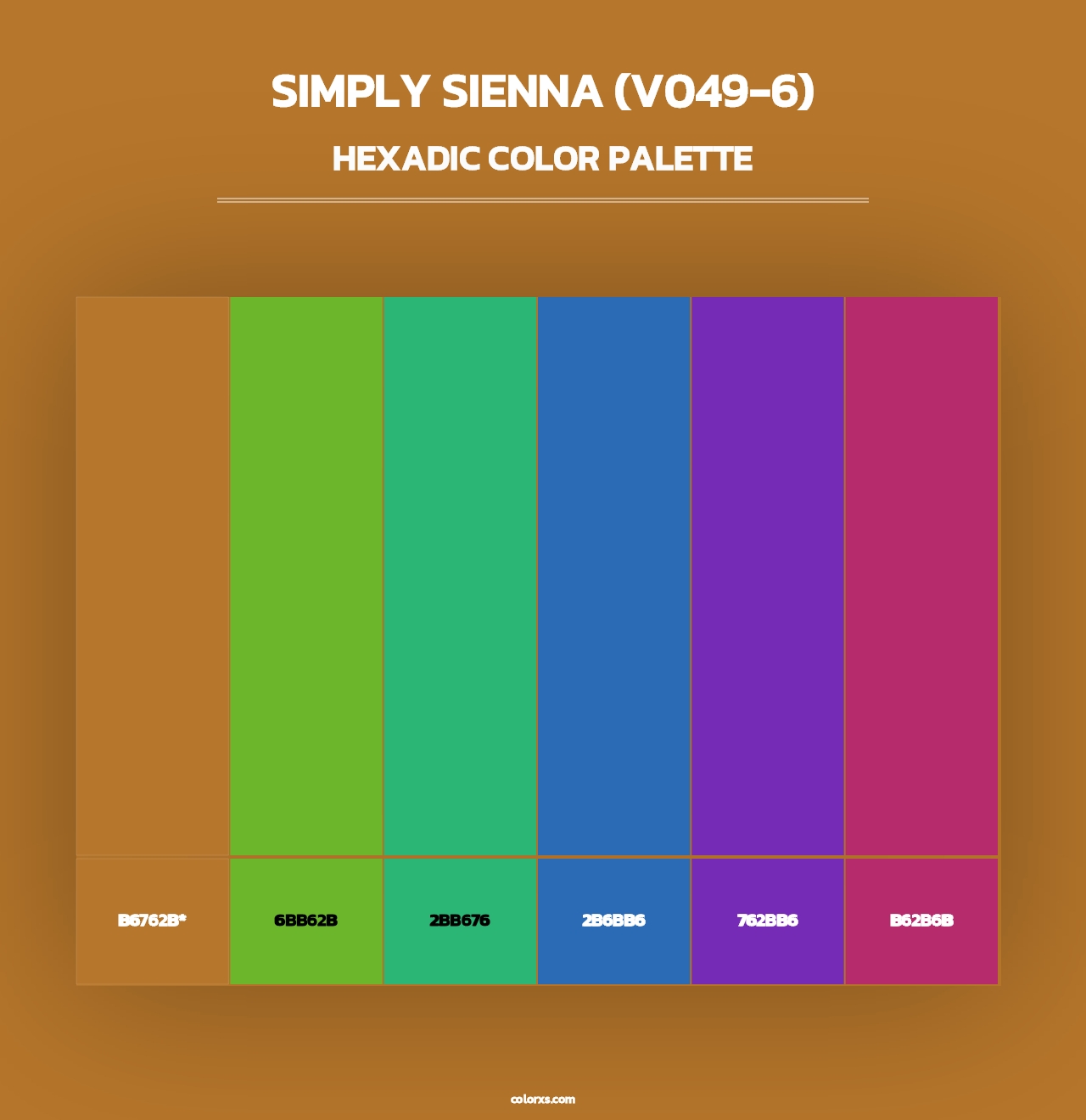 Simply Sienna (V049-6) - Hexadic Color Palette