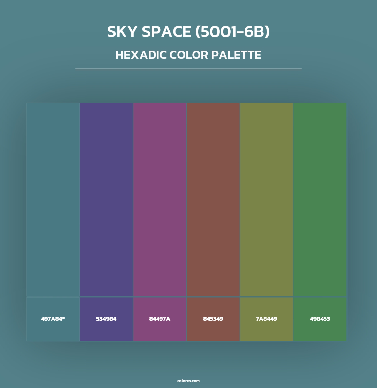 Sky Space (5001-6B) - Hexadic Color Palette