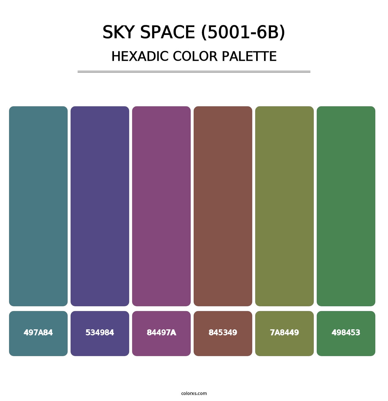 Sky Space (5001-6B) - Hexadic Color Palette