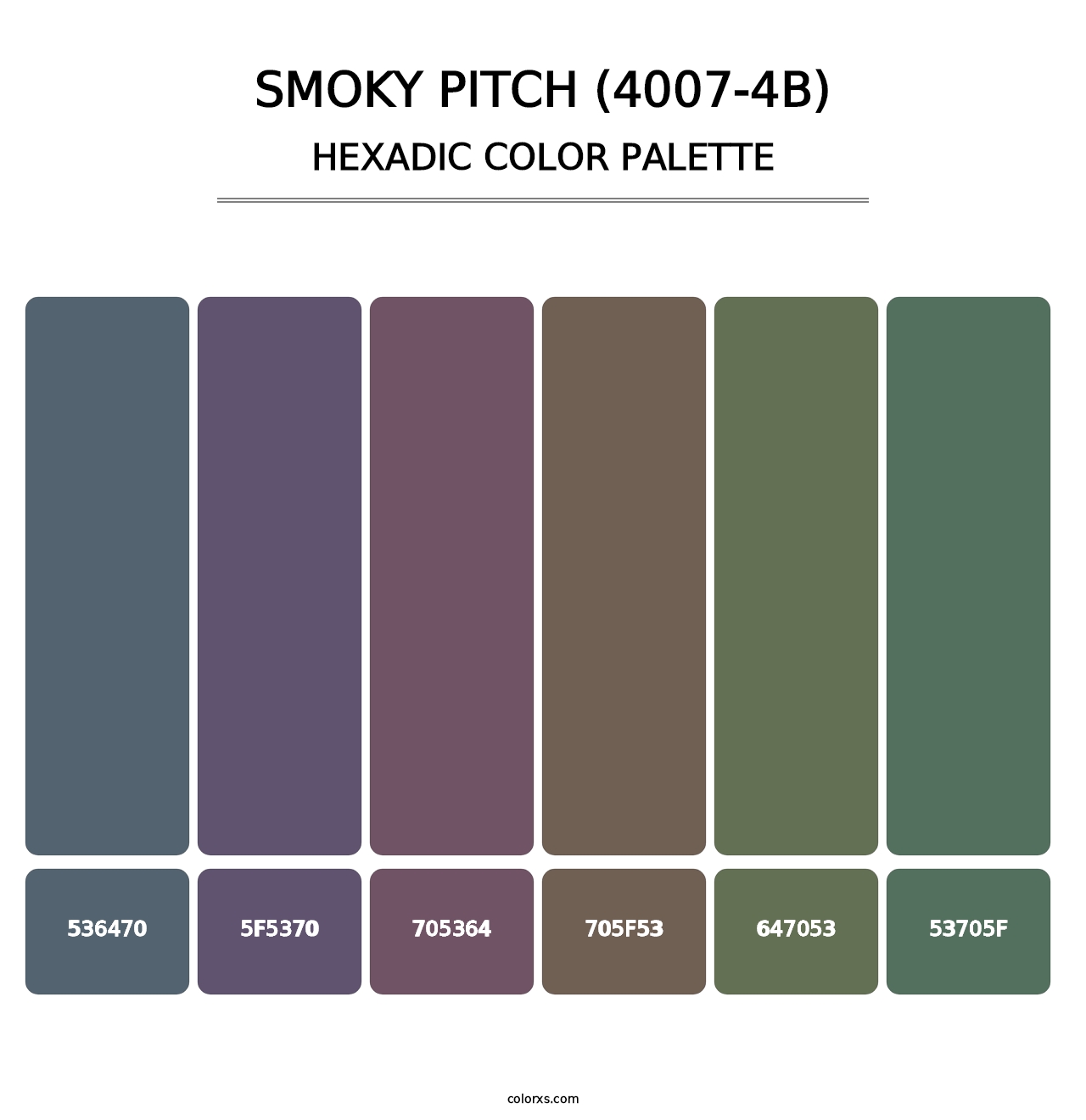 Smoky Pitch (4007-4B) - Hexadic Color Palette