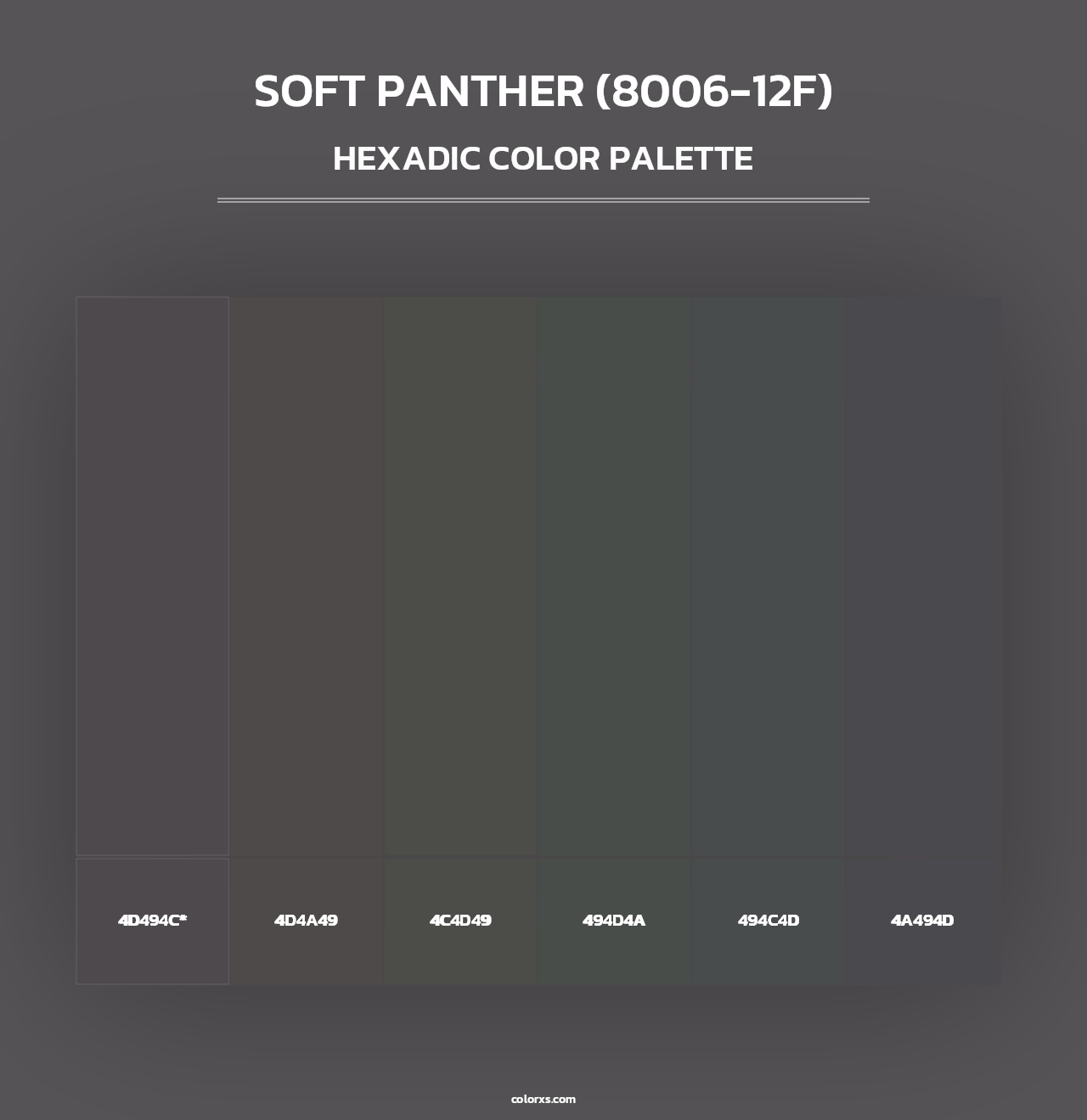 Soft Panther (8006-12F) - Hexadic Color Palette