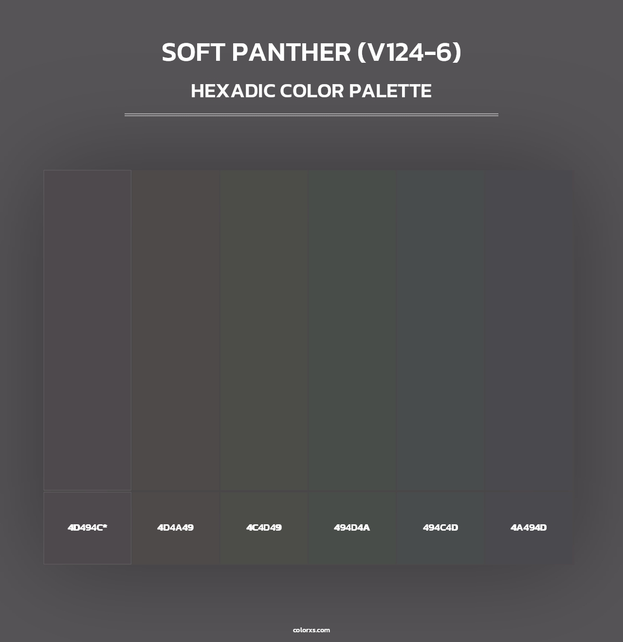 Soft Panther (V124-6) - Hexadic Color Palette
