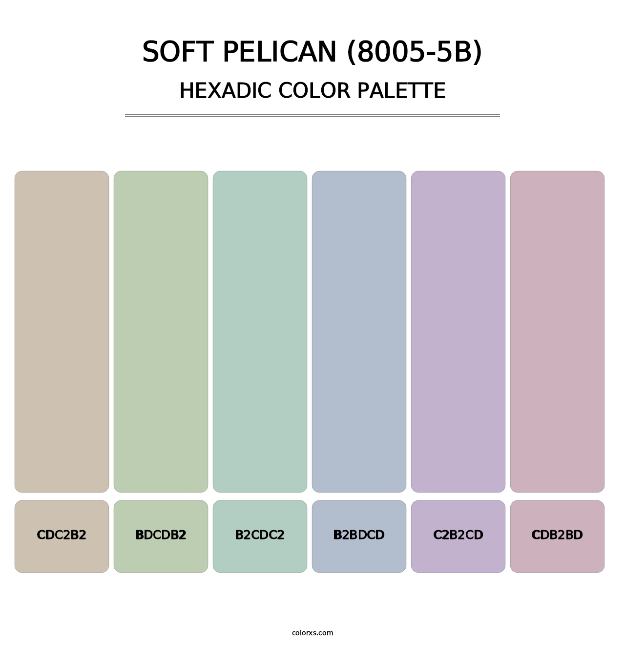 Soft Pelican (8005-5B) - Hexadic Color Palette