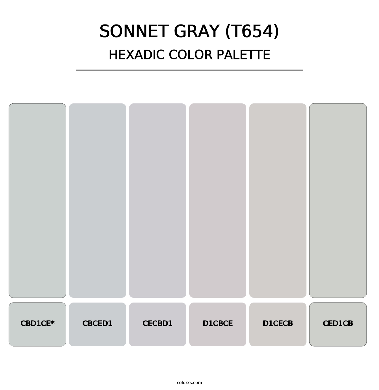 Sonnet Gray (T654) - Hexadic Color Palette