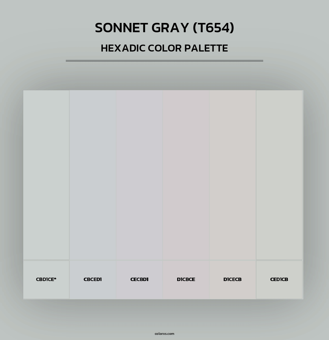 Sonnet Gray (T654) - Hexadic Color Palette