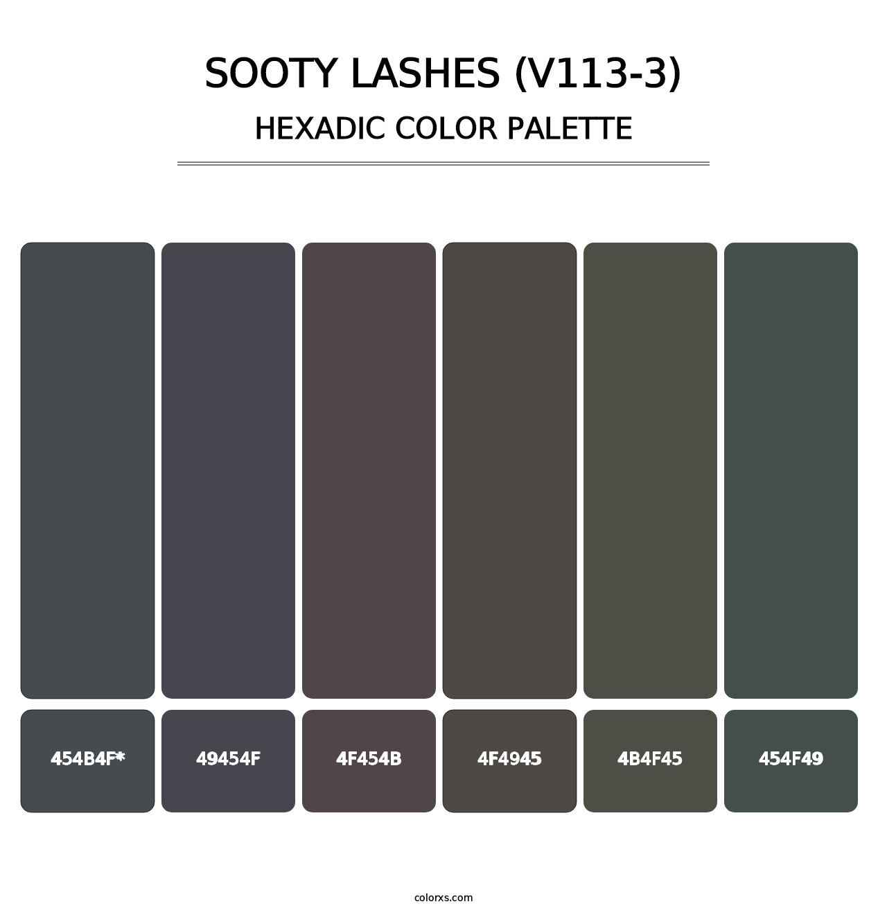 Sooty Lashes (V113-3) - Hexadic Color Palette