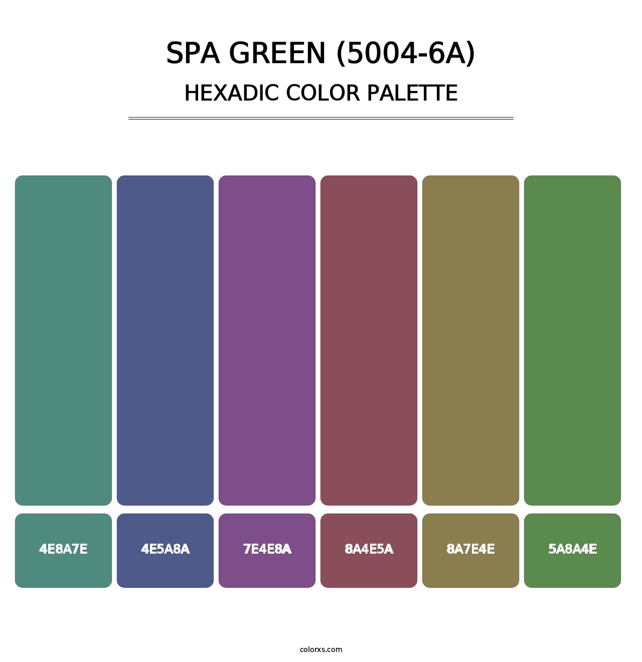 Spa Green (5004-6A) - Hexadic Color Palette