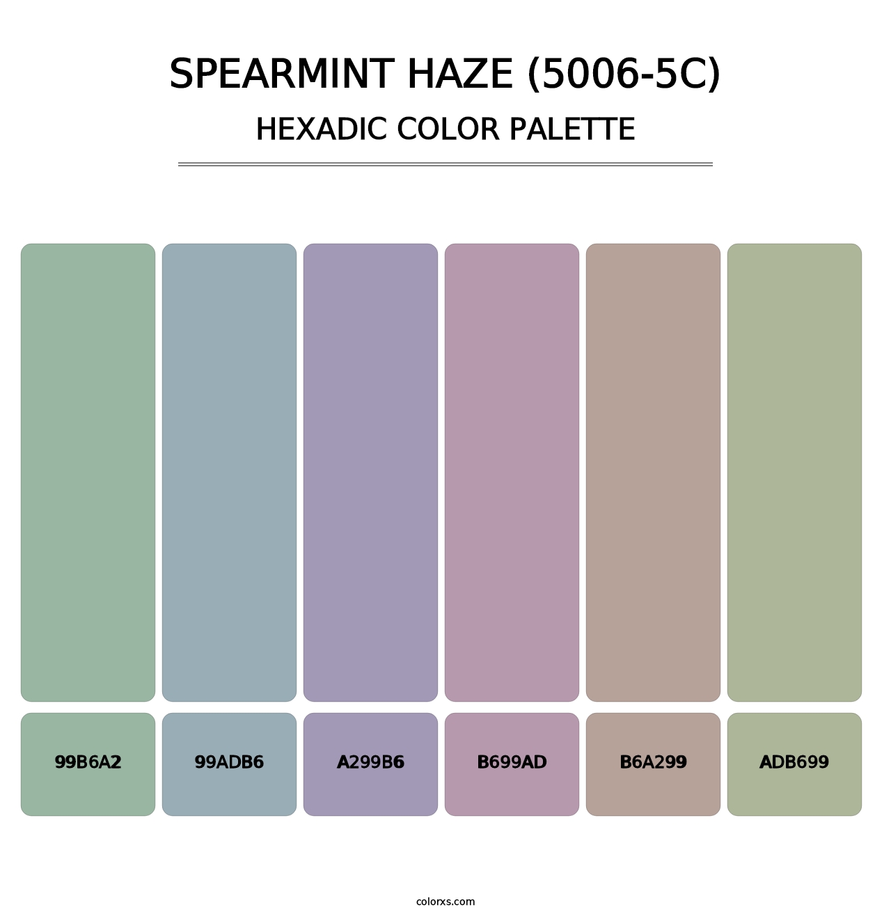 Spearmint Haze (5006-5C) - Hexadic Color Palette