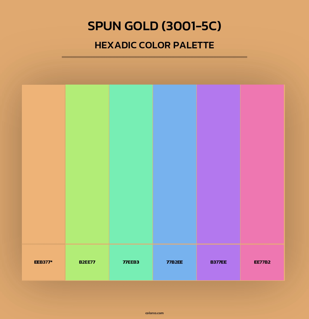 Spun Gold (3001-5C) - Hexadic Color Palette