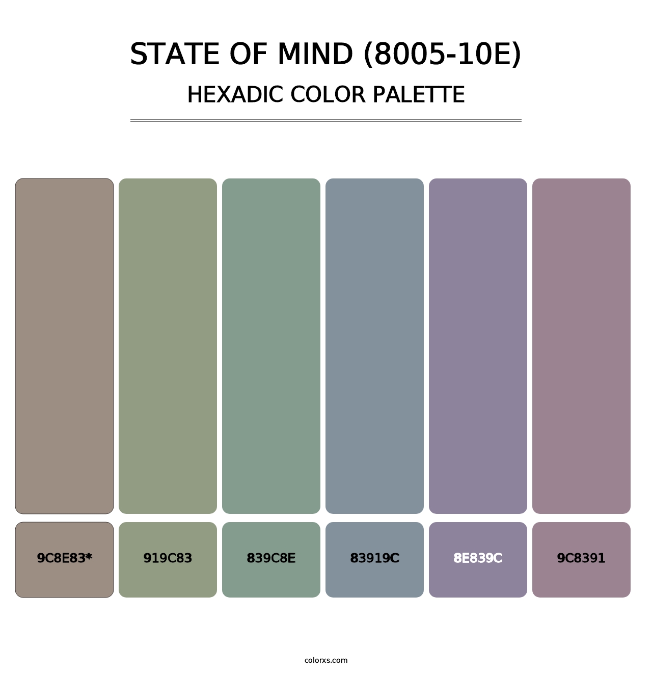 State of Mind (8005-10E) - Hexadic Color Palette