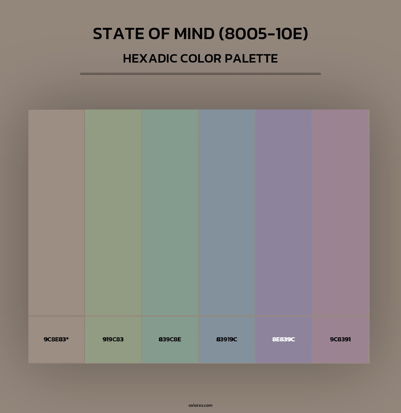 State of Mind (8005-10E) - Hexadic Color Palette