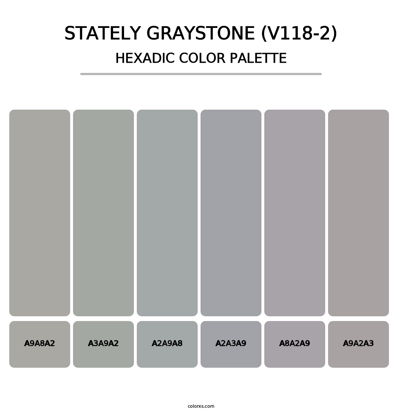 Stately Graystone (V118-2) - Hexadic Color Palette