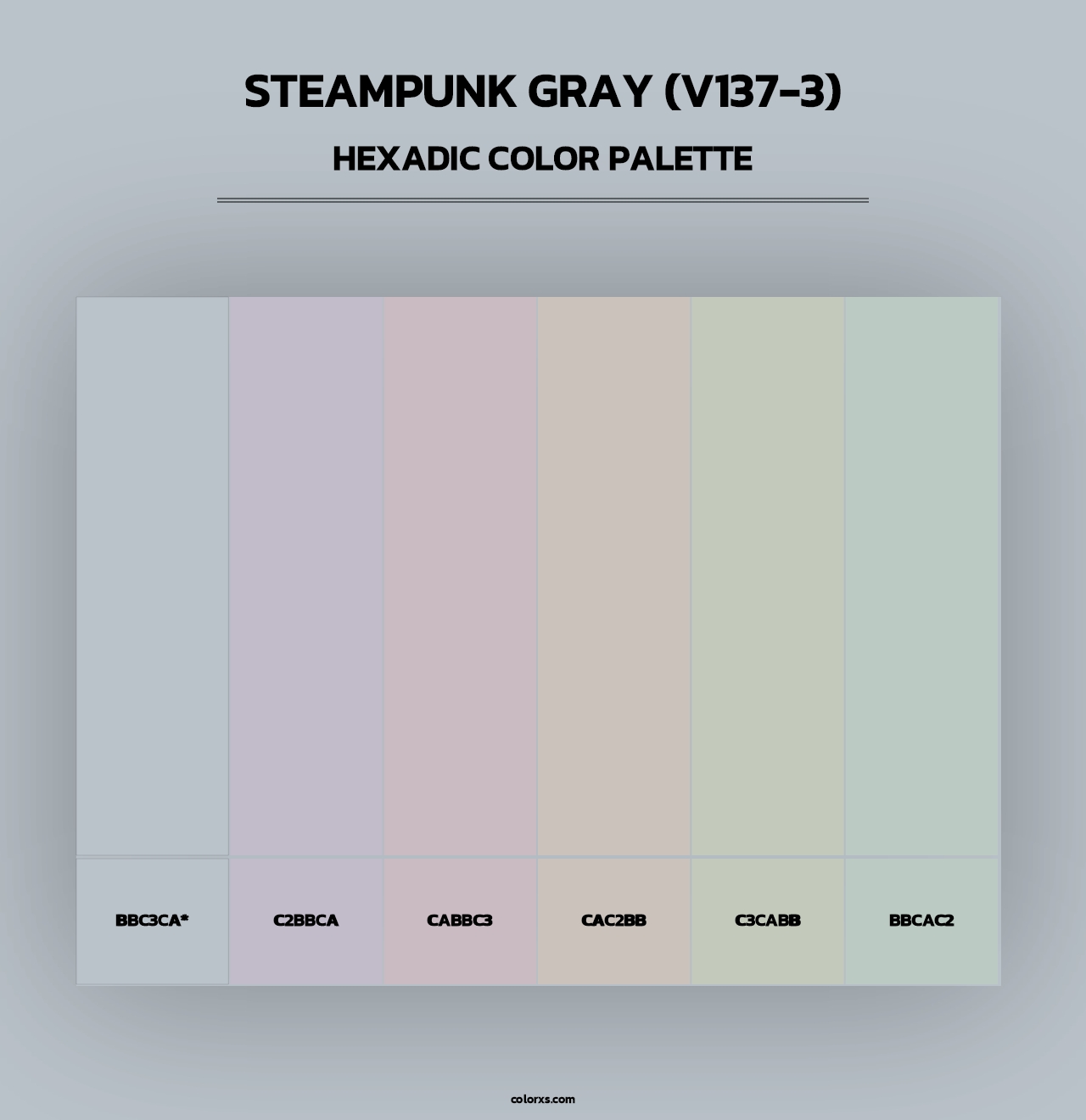 Steampunk Gray (V137-3) - Hexadic Color Palette