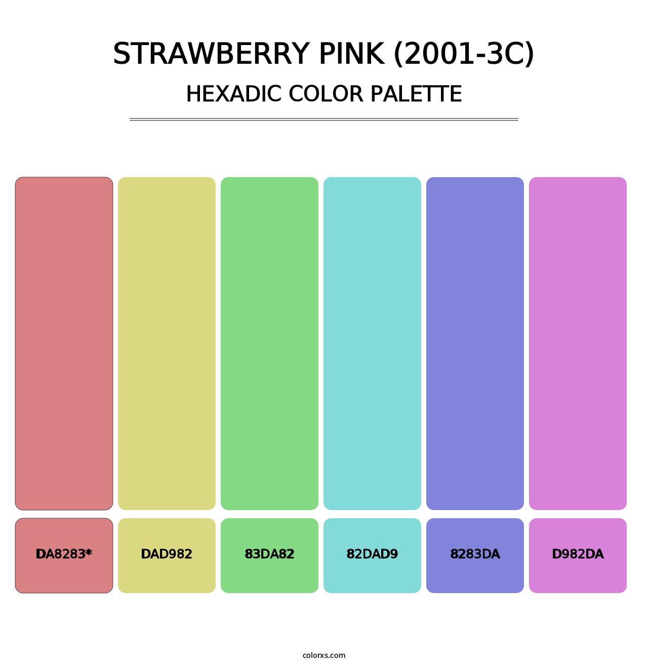 Strawberry Pink (2001-3C) - Hexadic Color Palette