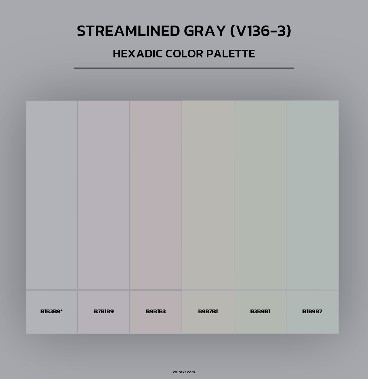 Streamlined Gray (V136-3) - Hexadic Color Palette