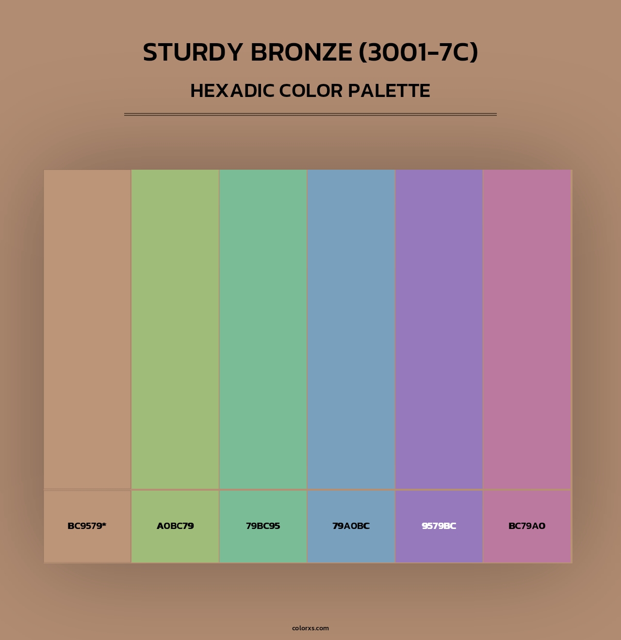Sturdy Bronze (3001-7C) - Hexadic Color Palette