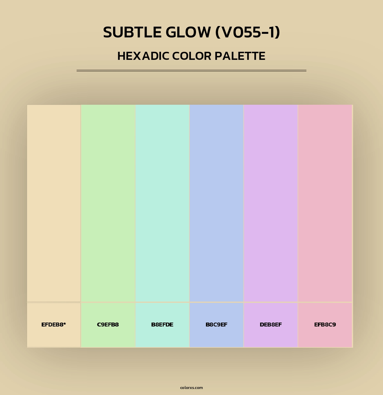 Subtle Glow (V055-1) - Hexadic Color Palette