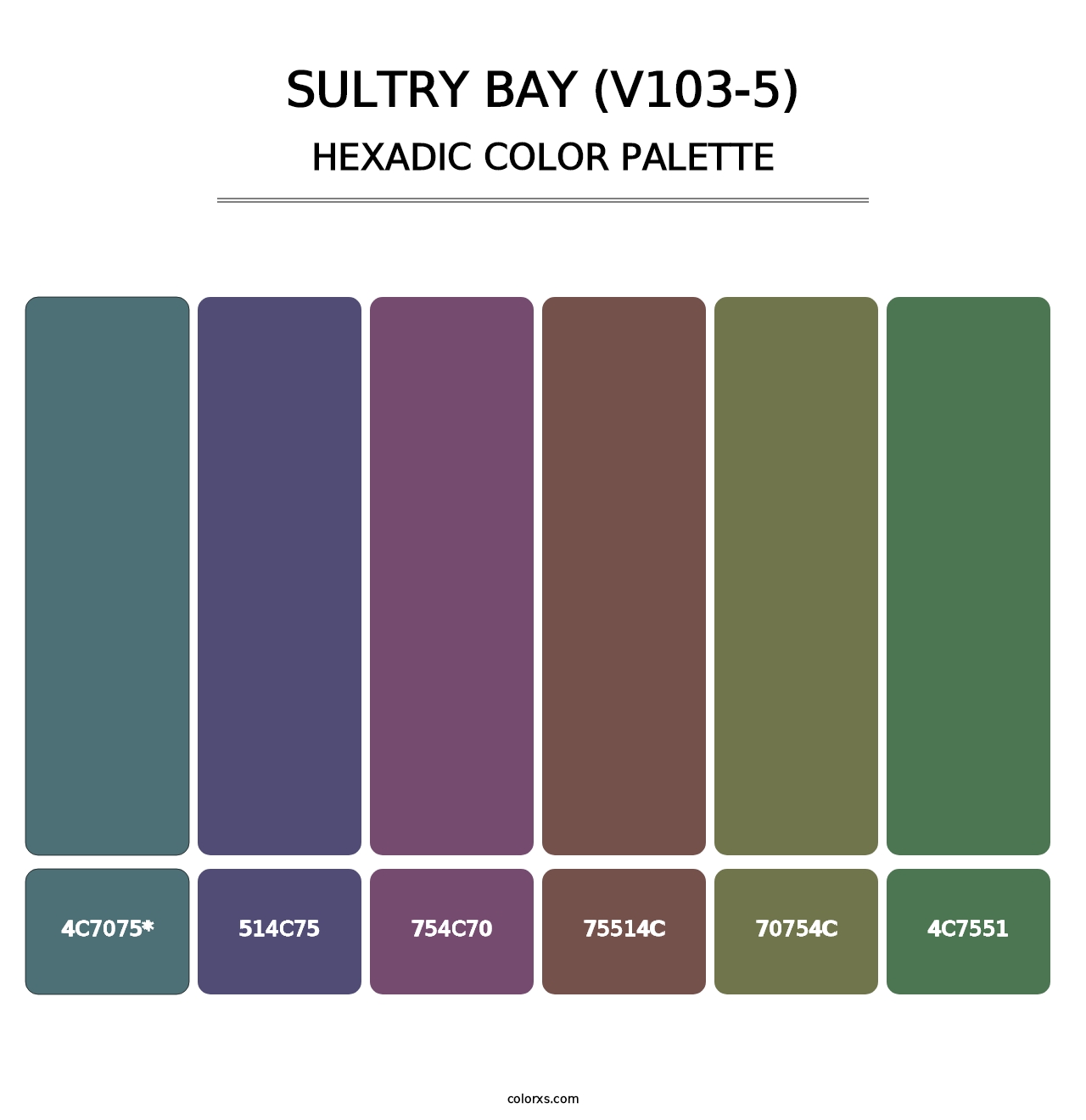 Sultry Bay (V103-5) - Hexadic Color Palette