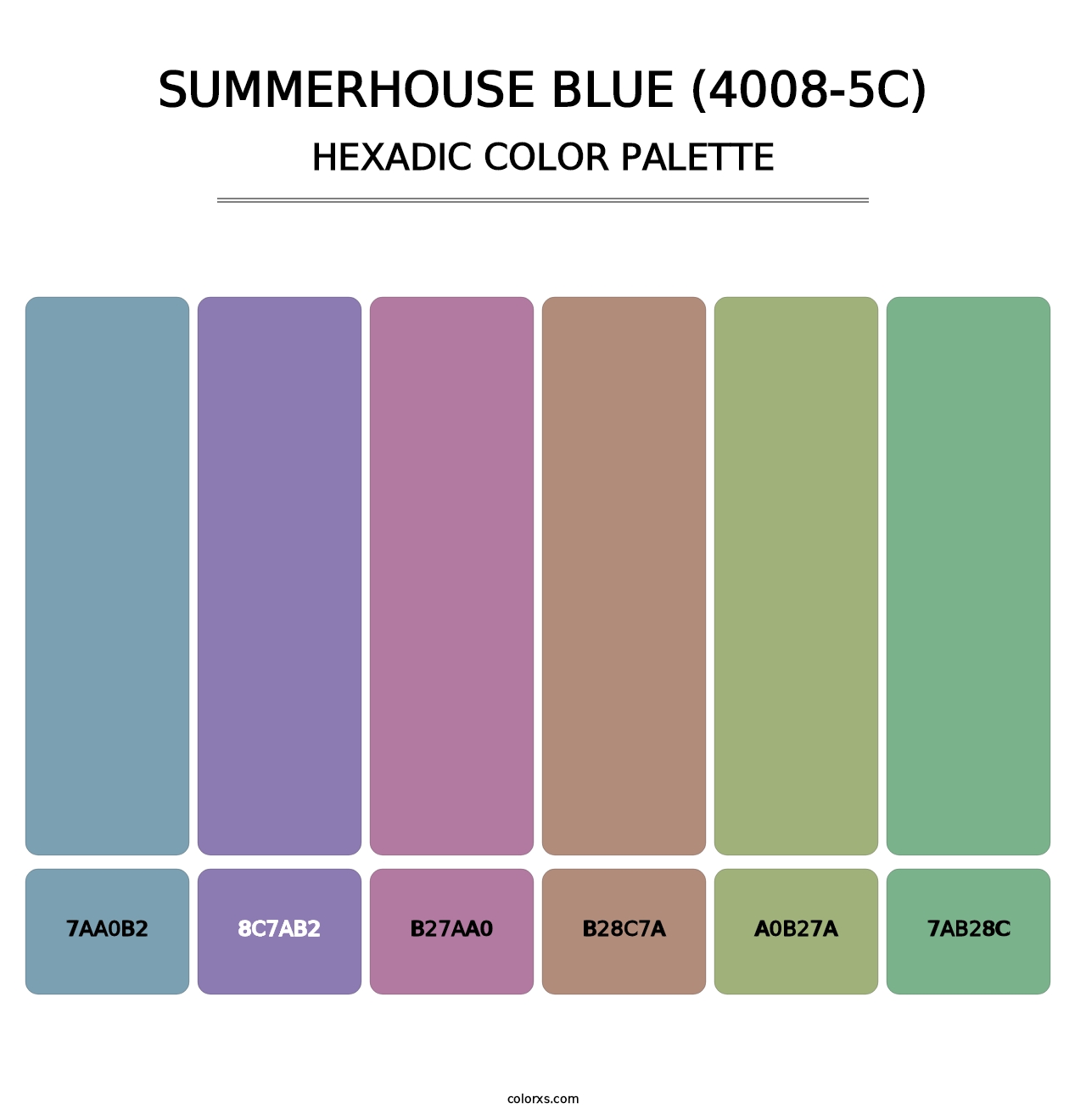 Summerhouse Blue (4008-5C) - Hexadic Color Palette