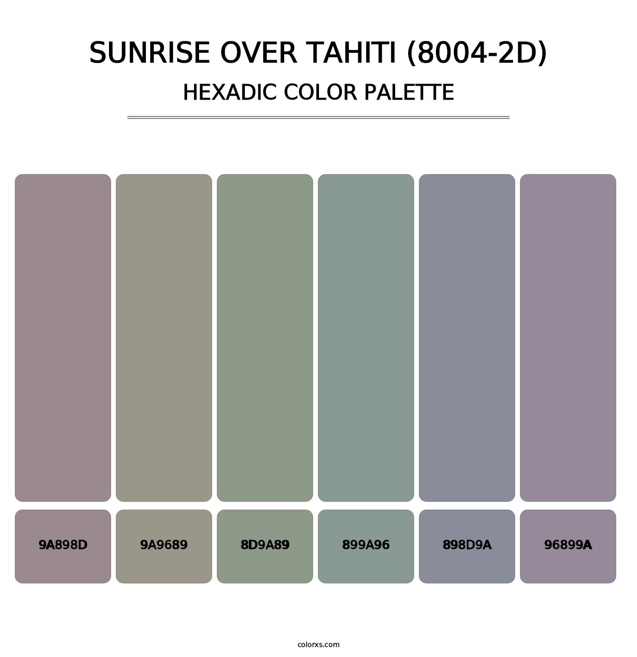 Sunrise Over Tahiti (8004-2D) - Hexadic Color Palette