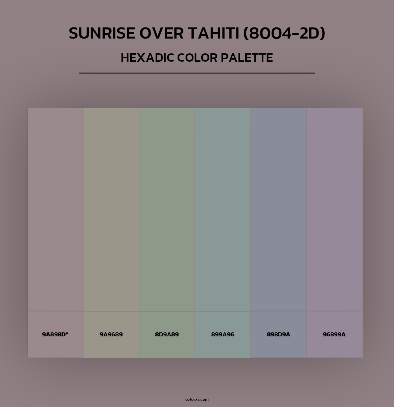 Sunrise Over Tahiti (8004-2D) - Hexadic Color Palette