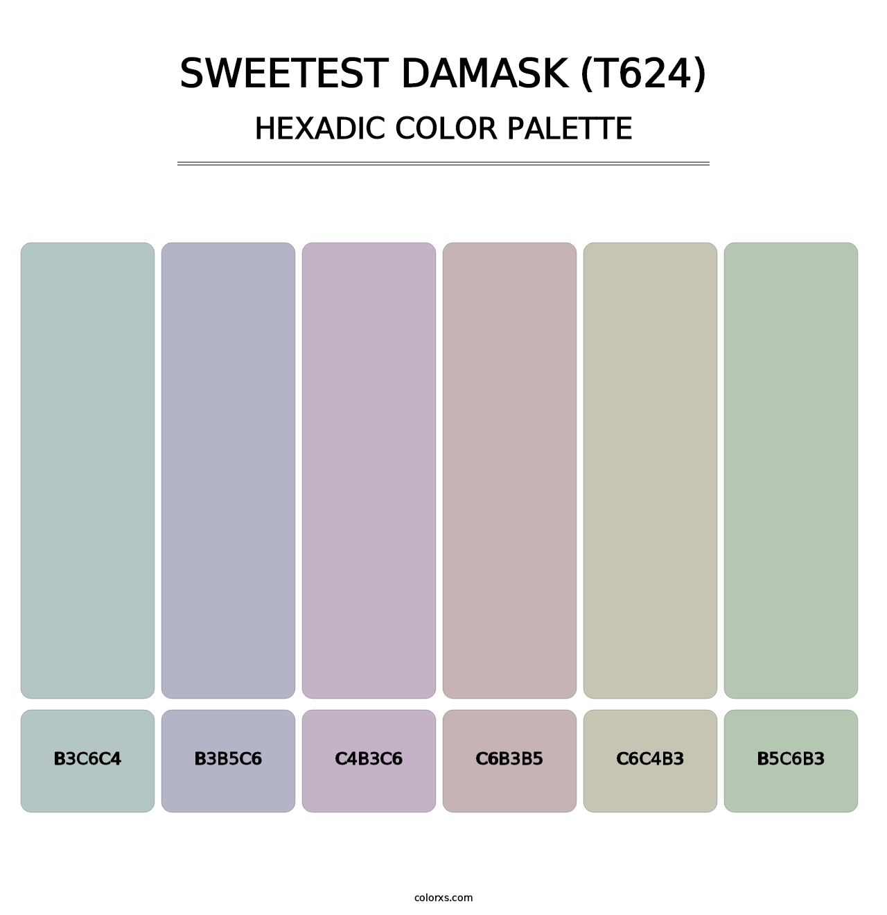 Sweetest Damask (T624) - Hexadic Color Palette