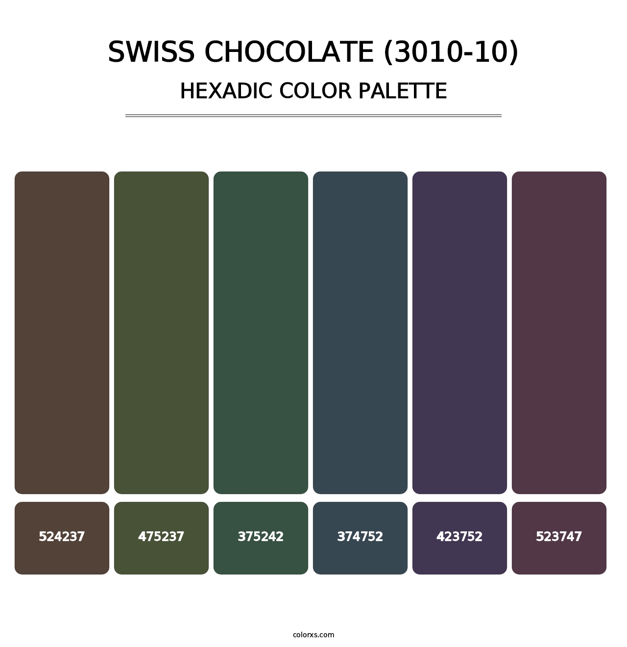 Swiss Chocolate (3010-10) - Hexadic Color Palette