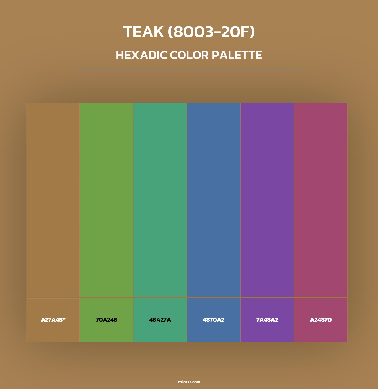 Teak (8003-20F) - Hexadic Color Palette