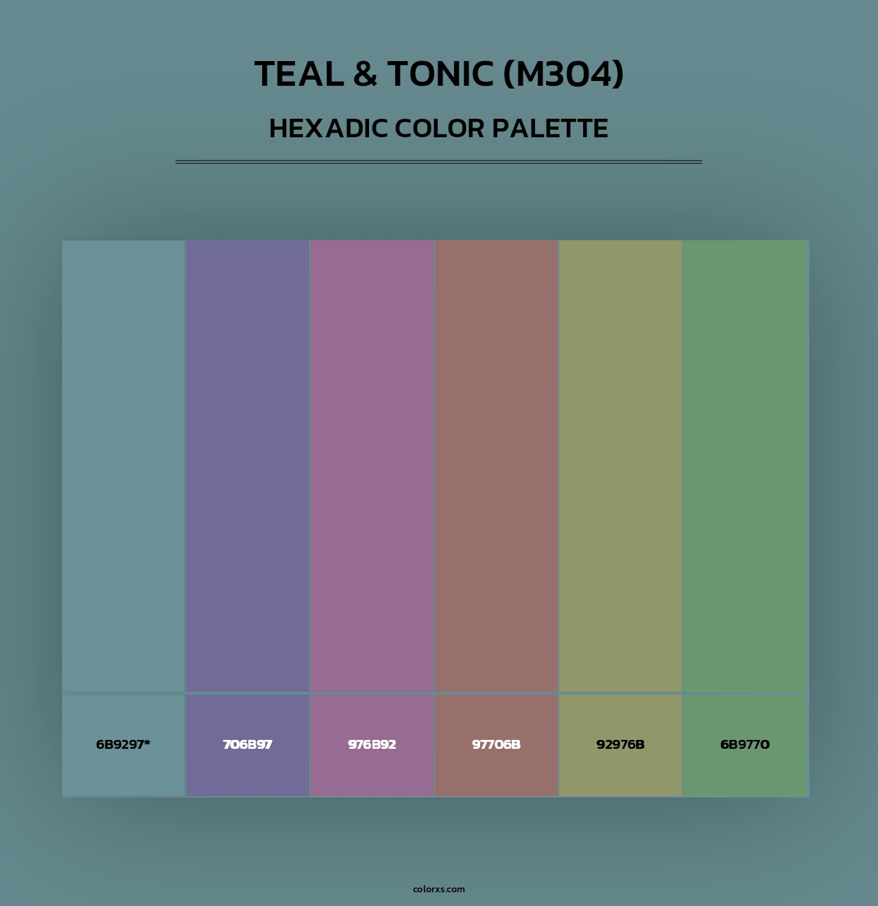 Teal & Tonic (M304) - Hexadic Color Palette
