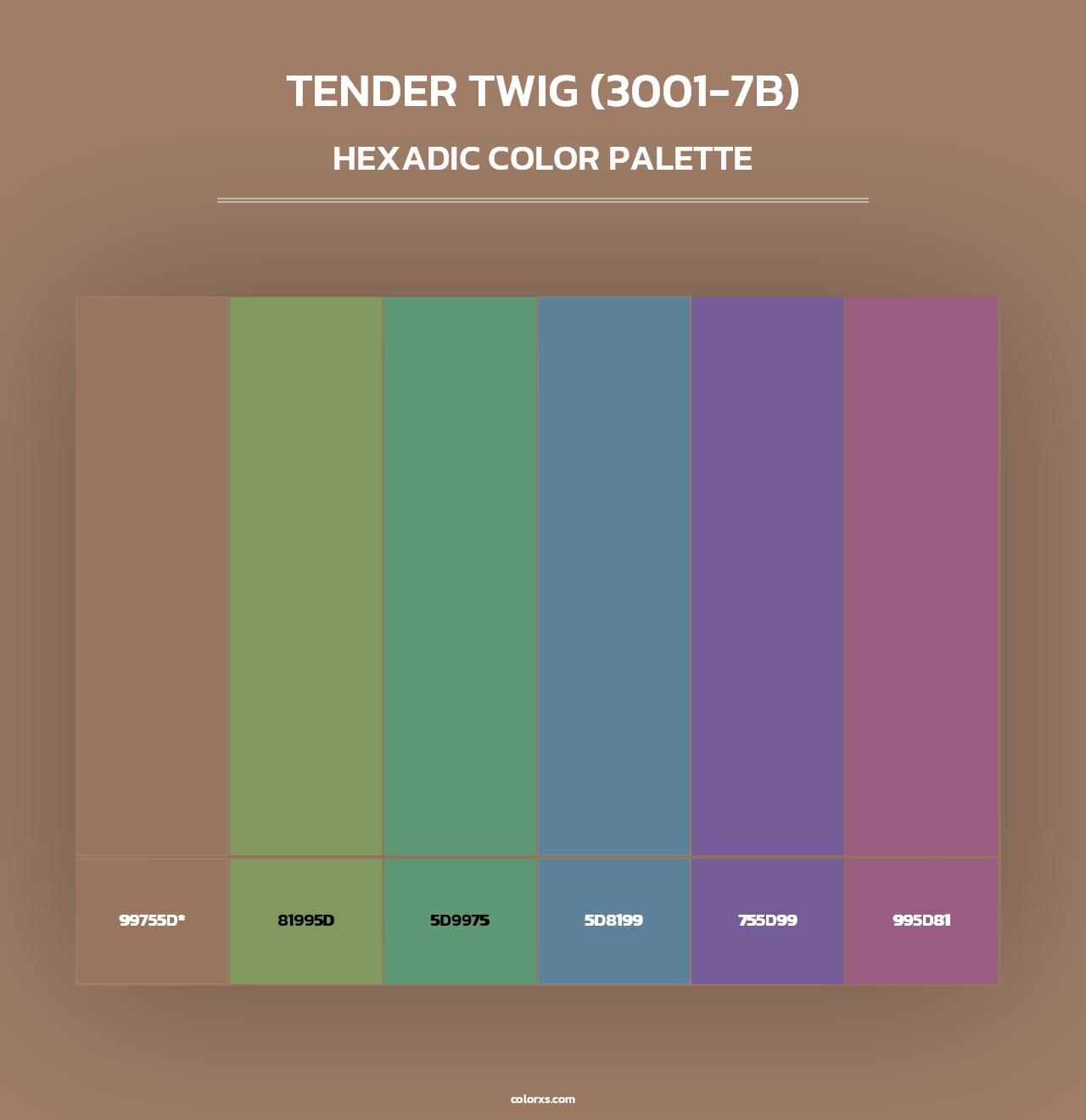 Tender Twig (3001-7B) - Hexadic Color Palette