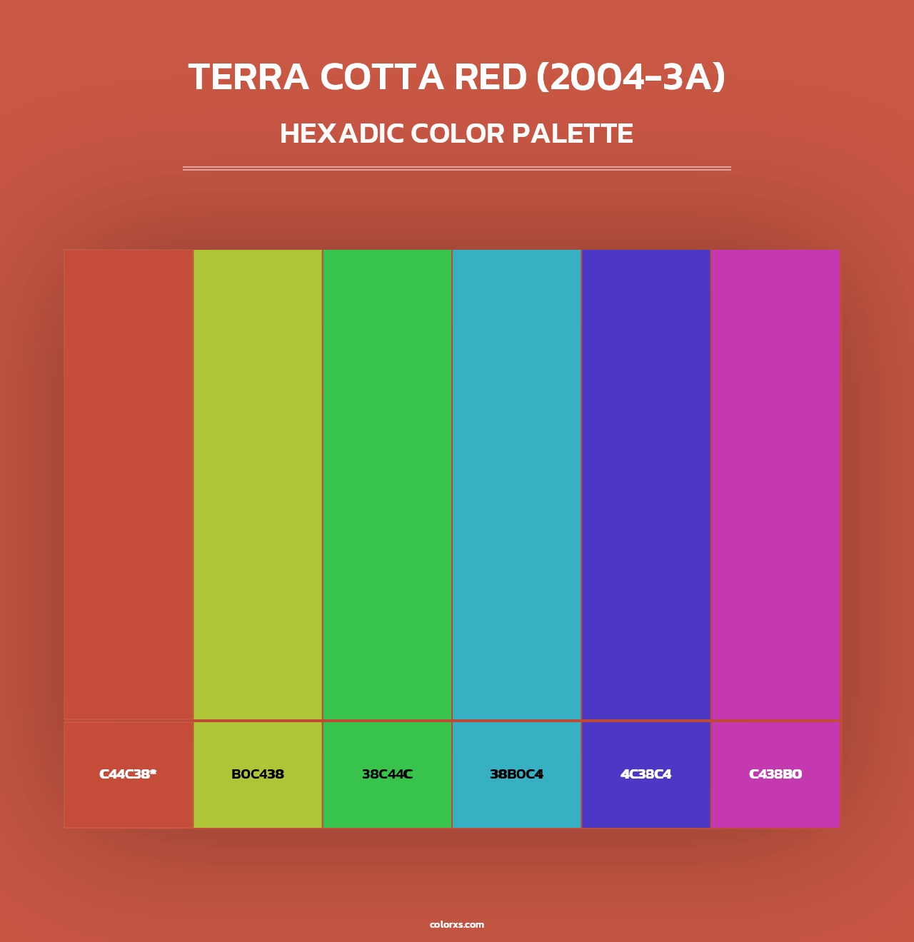 Terra Cotta Red (2004-3A) - Hexadic Color Palette