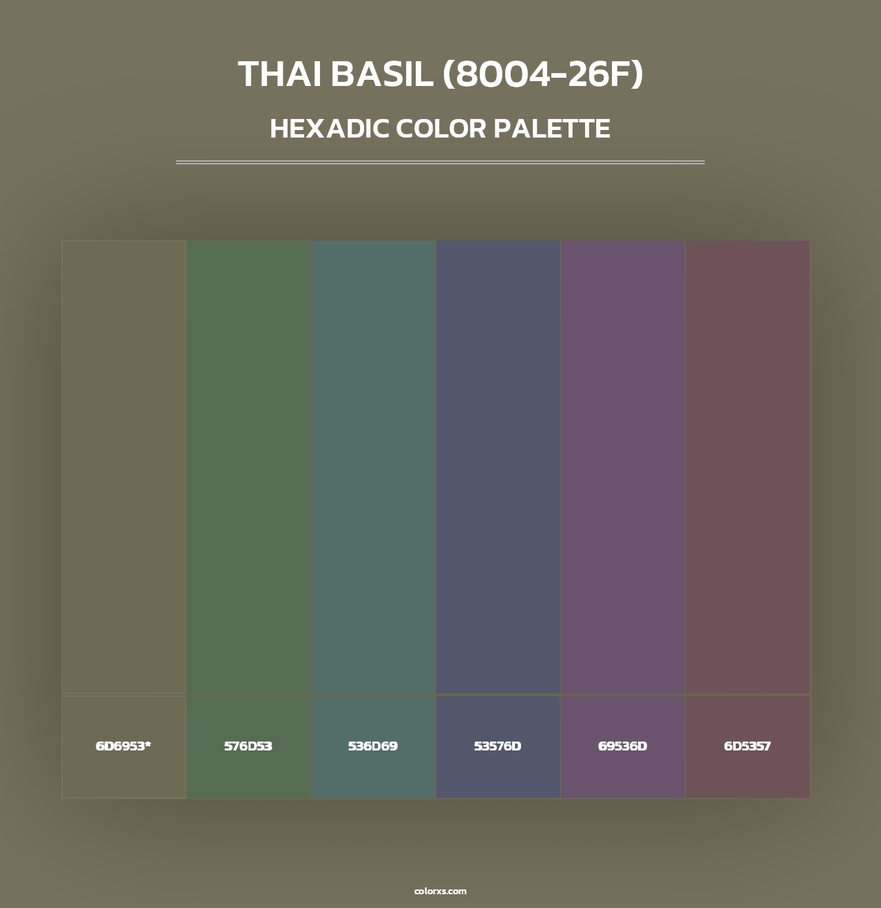 Thai Basil (8004-26F) - Hexadic Color Palette