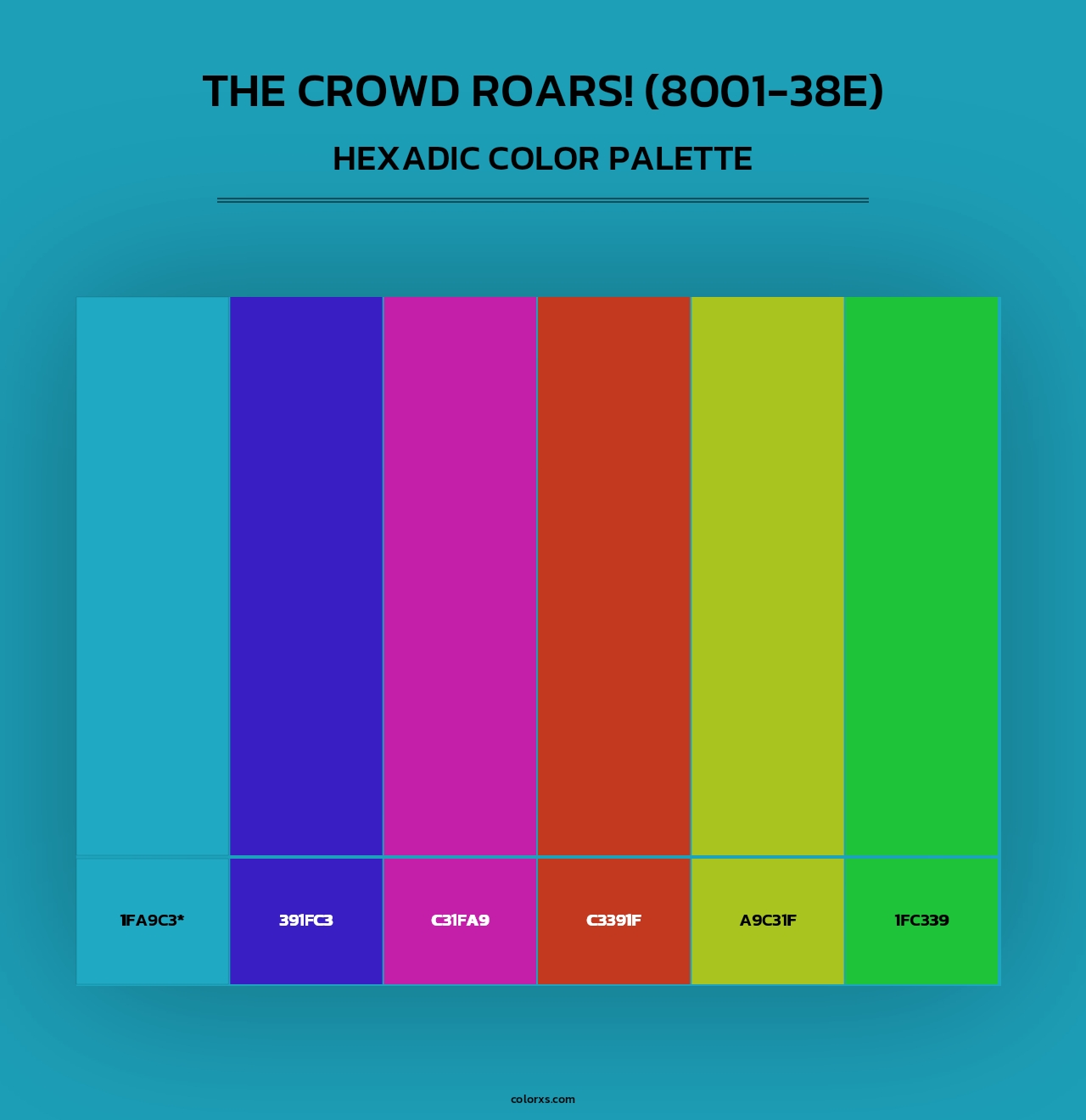 The Crowd Roars! (8001-38E) - Hexadic Color Palette