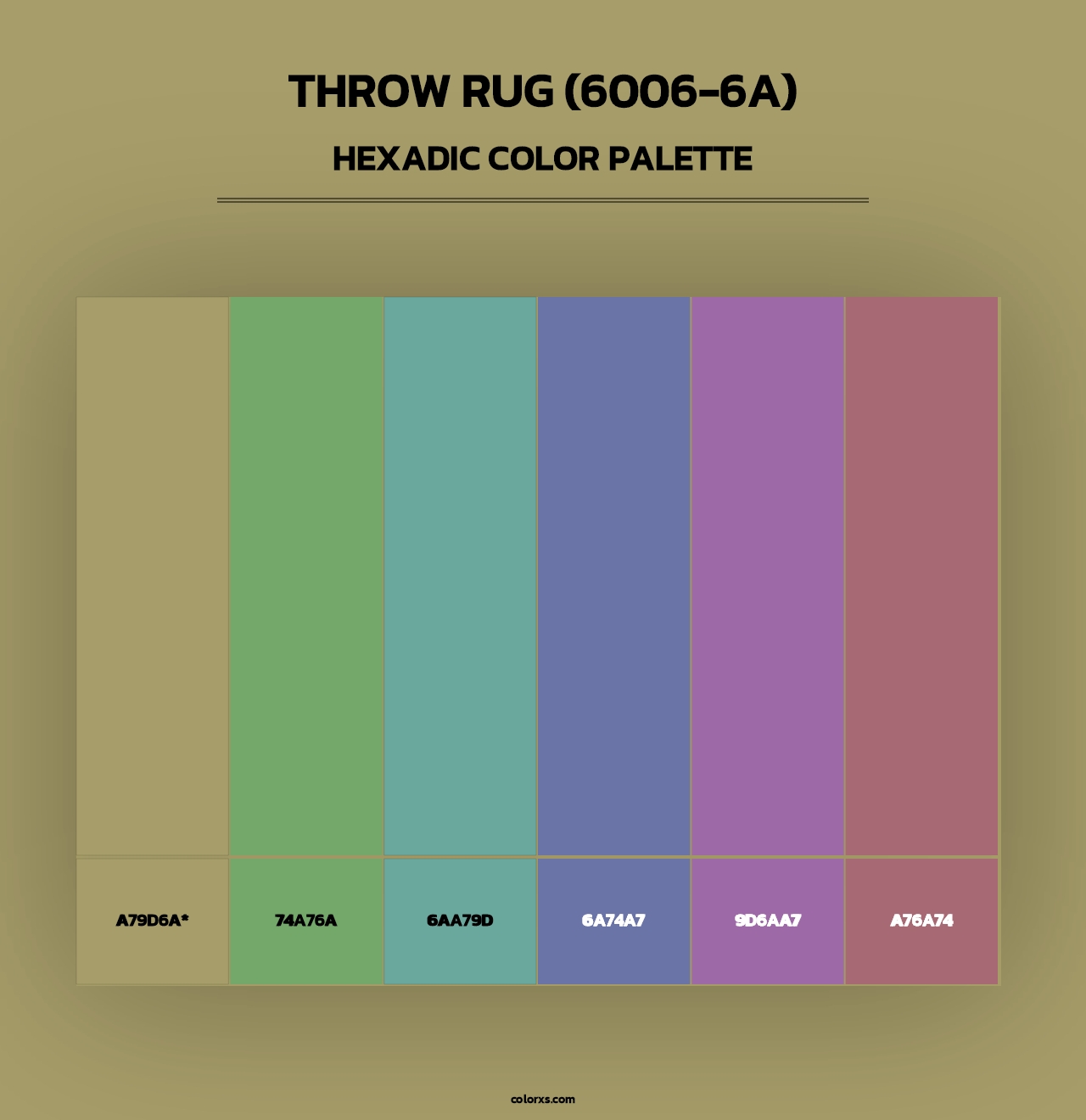 Throw Rug (6006-6A) - Hexadic Color Palette