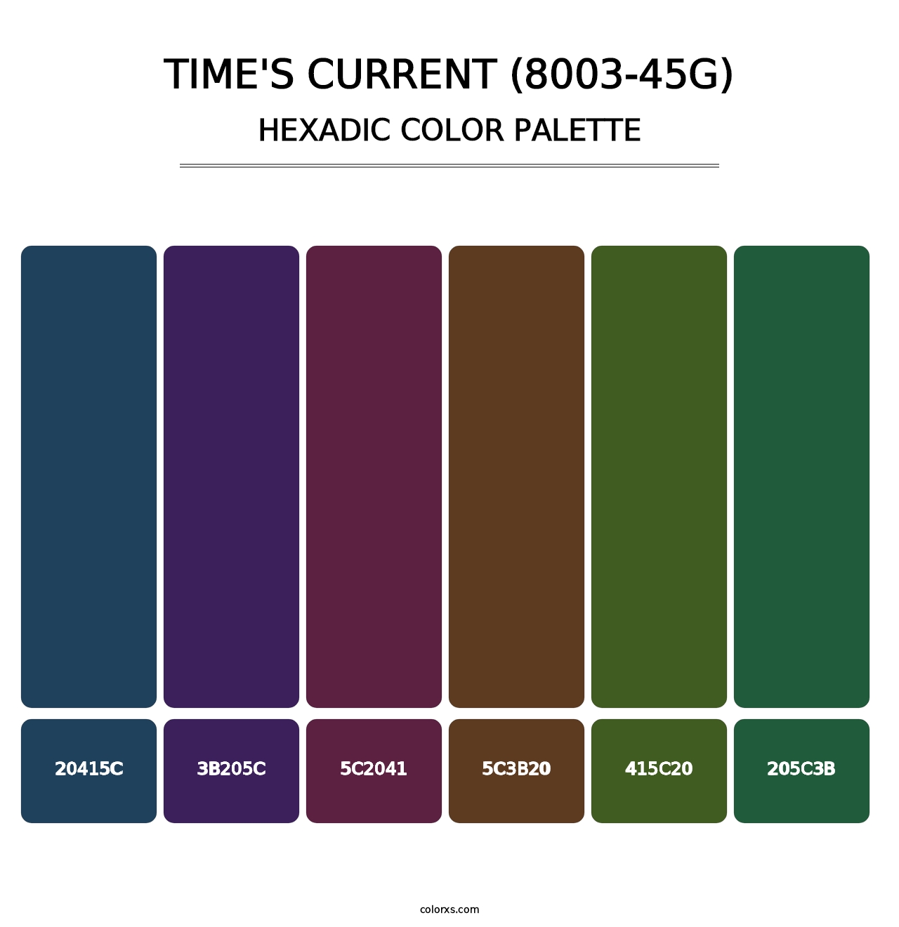 Time's Current (8003-45G) - Hexadic Color Palette