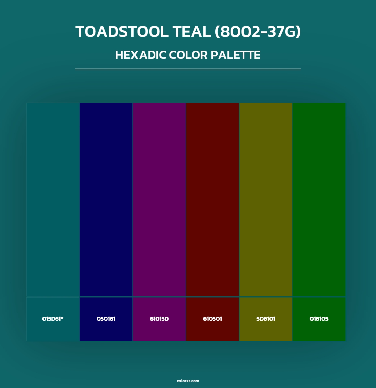 Toadstool Teal (8002-37G) - Hexadic Color Palette