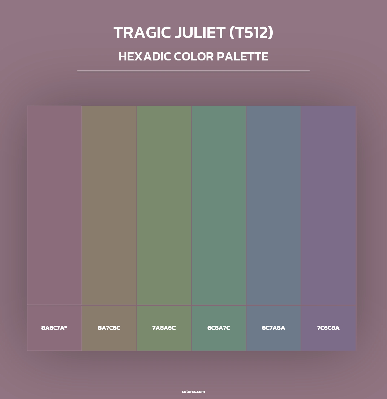 Tragic Juliet (T512) - Hexadic Color Palette