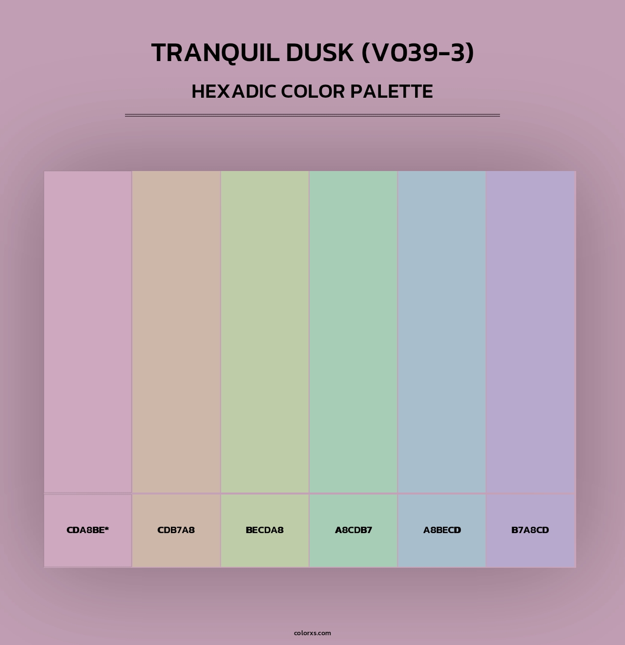 Tranquil Dusk (V039-3) - Hexadic Color Palette