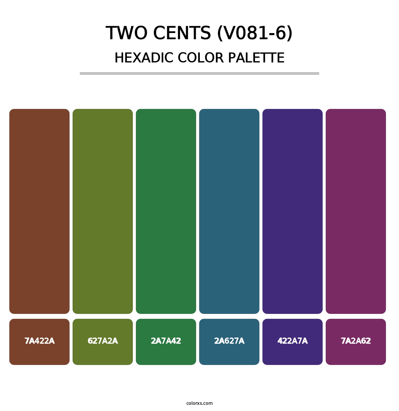 Two Cents (V081-6) - Hexadic Color Palette