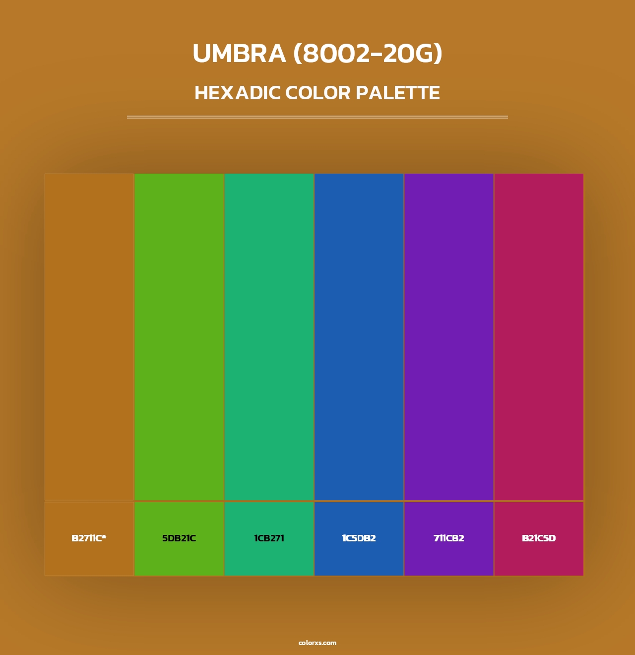 Umbra (8002-20G) - Hexadic Color Palette
